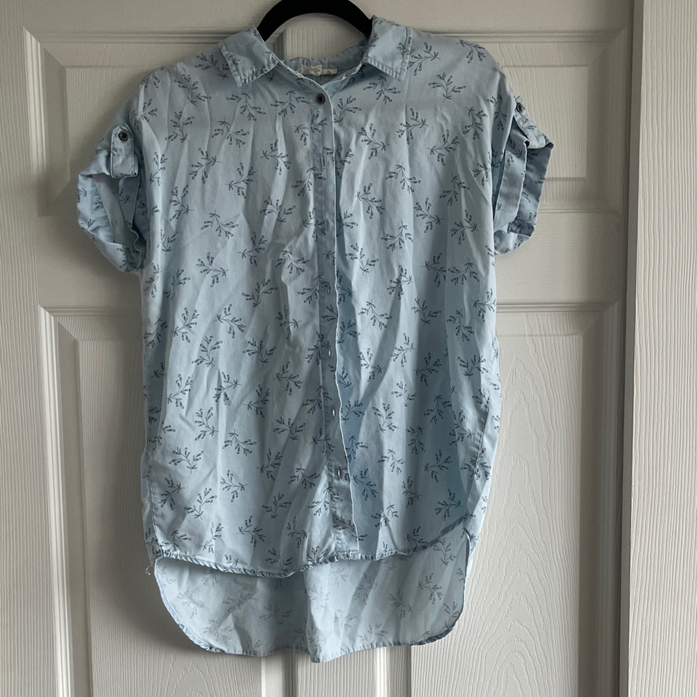 Jane and Delancey Sky Blue Floral Shirt
